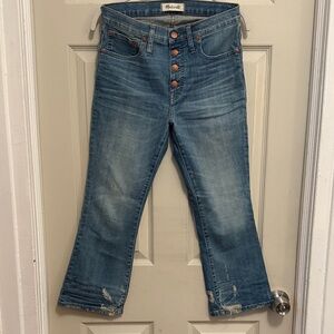 Madewell Blue Distressed Cali Demi-boot Jeans